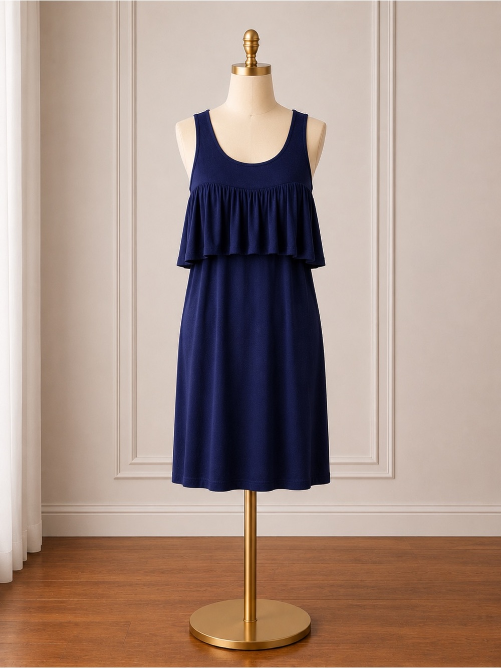 Signature Studio Navy Ruffle Tank Dress